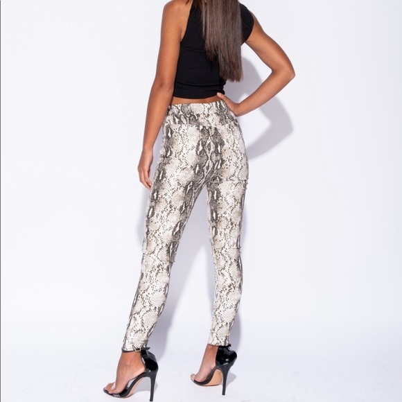 Snake print high waist pants jeggings - Picture 6 of 8